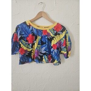 Vintage Hawaiian Cutoff Half Shirt Womams By Island Cargo S